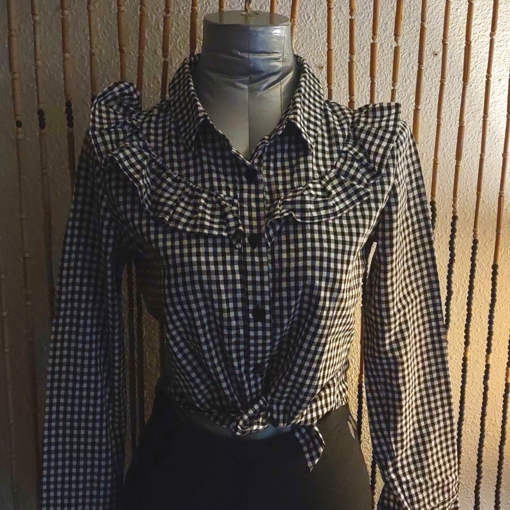 Cowgirl Gingham/plaid long sleeve button down